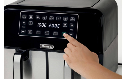 FRYTKOWNICA BEZTŁUSZCZOWA ARIETE 4624/00 AIR FRYER DUAL METAL FRYTKOWNICA BEZTŁUSZCZOWA ARIETE 4624/00 AIR FRYER DUAL METAL