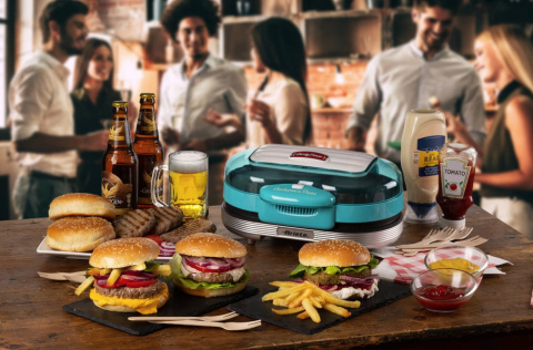 URZĄDZENIE DO HAMBURGERÓW I PANINI ARIETE 205/01 PARTY TIME NIEBIESKIE URZĄDZENIE DO HAMBURGERÓW I PANINI ARIETE 205/01 PARTY TIME NIEBIESKIE