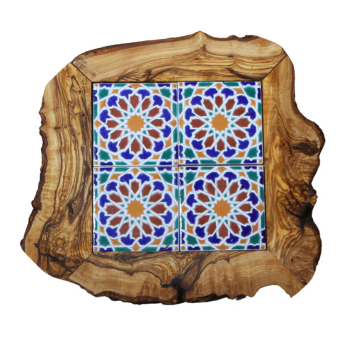 Deska z drewna oliwnego do krojenia serwowania wzór 1 35x30cm Deska z drewna oliwnego do krojenia serwowania wzór 1 35x30cm