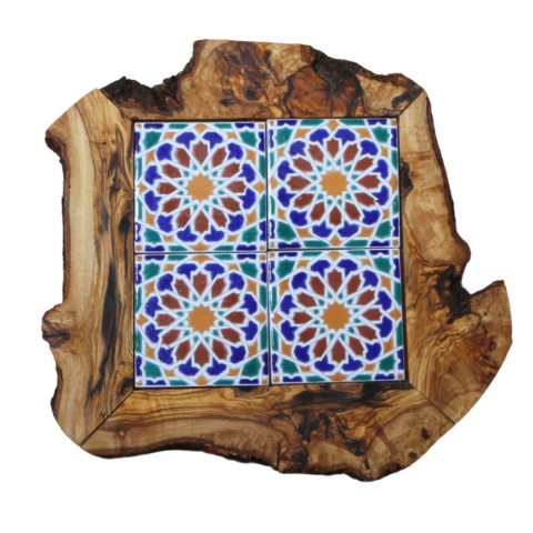 Deska z drewna oliwnego do krojenia serwowania wzór 1 35x30cm Deska z drewna oliwnego do krojenia serwowania wzór 1 35x30cm