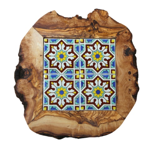 Deska z drewna oliwnego do krojenia serwowania wzór 2 35x30cm