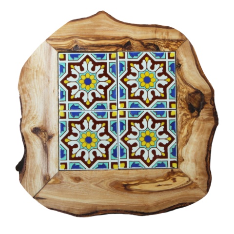 Deska z drewna oliwnego do krojenia serwowania wzór 2 35x30cm Deska z drewna oliwnego do krojenia serwowania wzór 2 35x30cm