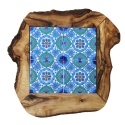Deska z drewna oliwnego do krojenia serwowania wzór 4 35x30cm