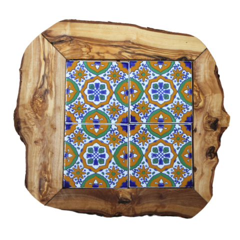 Deska z drewna oliwnego do krojenia serwowania wzór 5 35x30cm