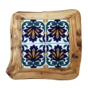 Deska z drewna oliwnego do krojenia serwowania wzór 7 35x30cm