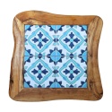 Deska z drewna oliwnego do krojenia serwowania wzór 9 35x30cm