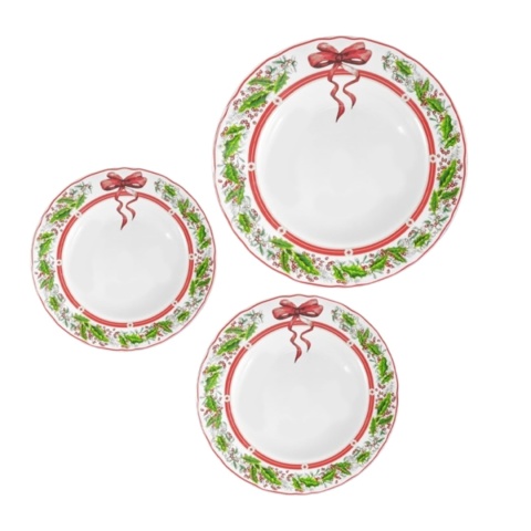 ARCA Komplet SERWIS OBIADOWY Zestaw Wstążka 18 el. 6 osób Porcelana