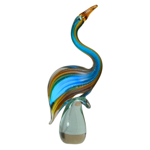 SZKLANA DEKORACJA Czapla Wielobarwna 37cm Typu MURANO SZKLANA DEKORACJA Czapla Wielobarwna 37cm Typu MURANO