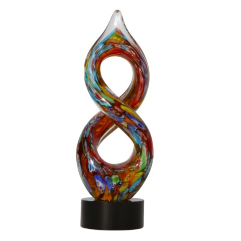 SZKLANA DEKORACJA Rzeźba Wielobarwna Wzór1 21cm Typu MURANO