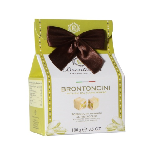 BRONTEDOLCI Mini Nugaty w Białej Czekoladzie z Pistacjami 100g