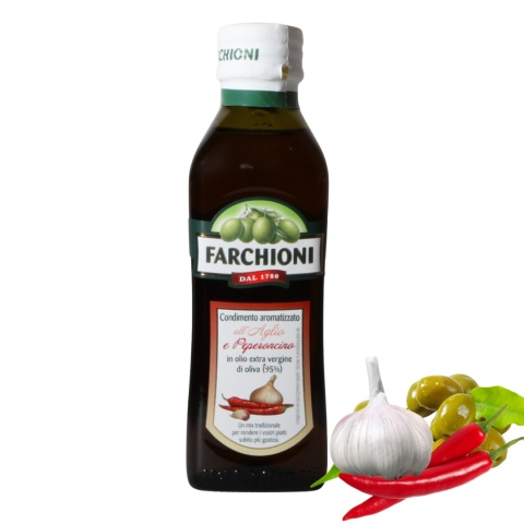 OLIWA EXTRA VERGINE CZOSNEK I PEPERONCINO 0,25L - FARCHIONI OLIWA EXTRA VERGINE CZOSNEK I PEPERONCINO 0,25L - FARCHIONI